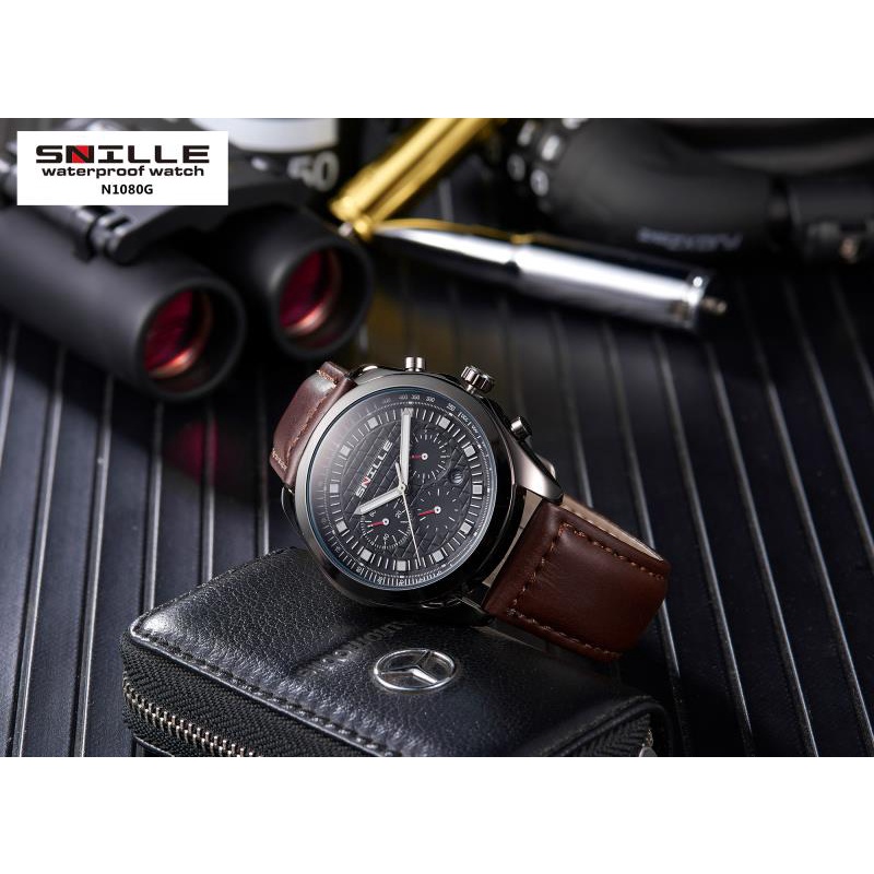 Snille Jam Tangan Kulit Pria Original Asli Anti Air Waterproof 1080