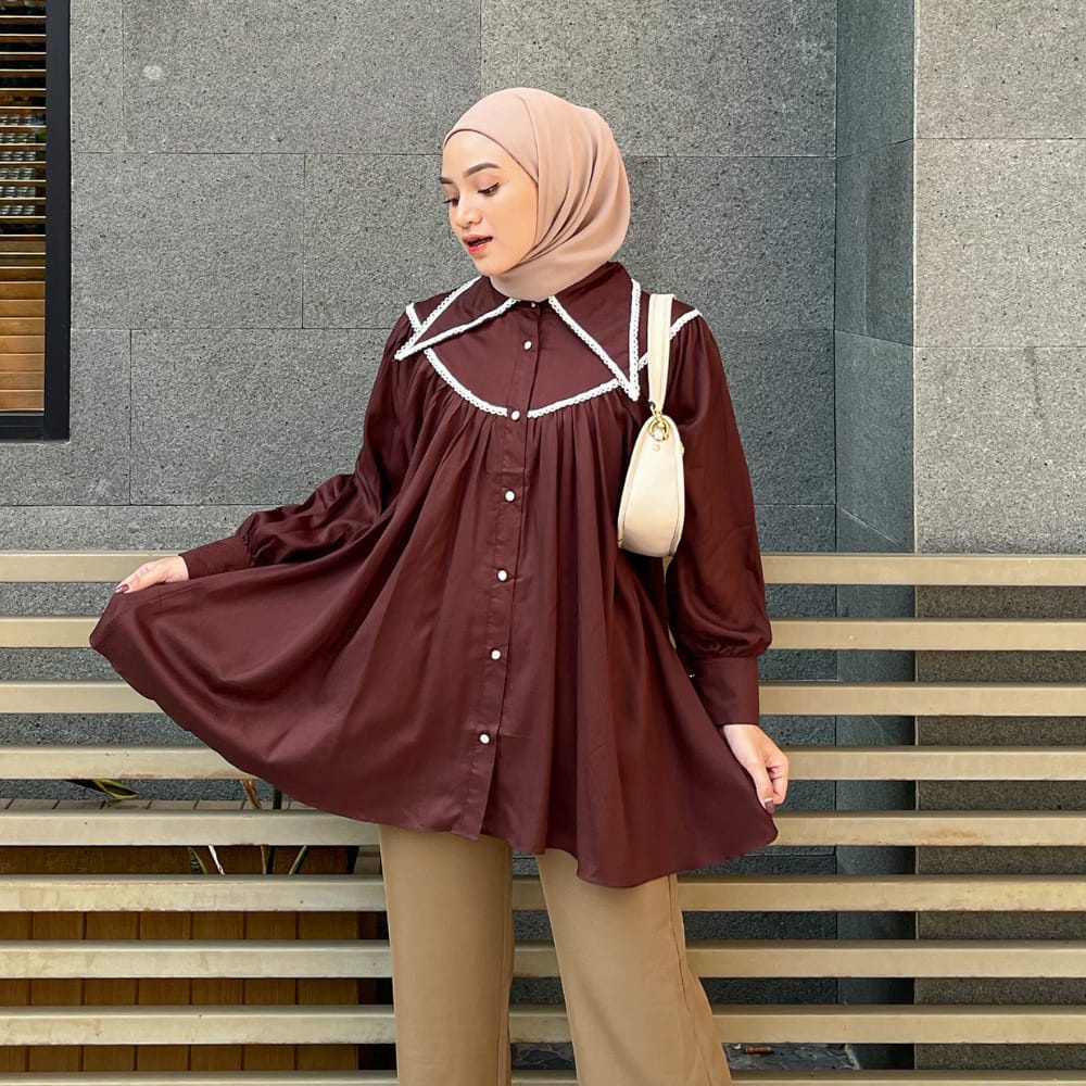 BEFAST - ZRX OOTD Blouse DASIA / Eclemic Top Hea Casual Style / Blouse Wanita Remaja / Atasan Lengan Panjang / Blouse Kekinian Remaja ABG / Fashion Wanita Kerja / Blouse Casual Wanita / Termurah / Blouse Keluaran Terbaru