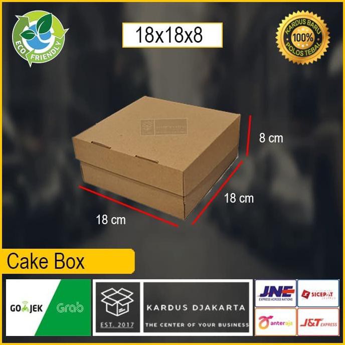 

Cake Box / Kardus / Kotak Kue Uk. 18X18X8 Polos