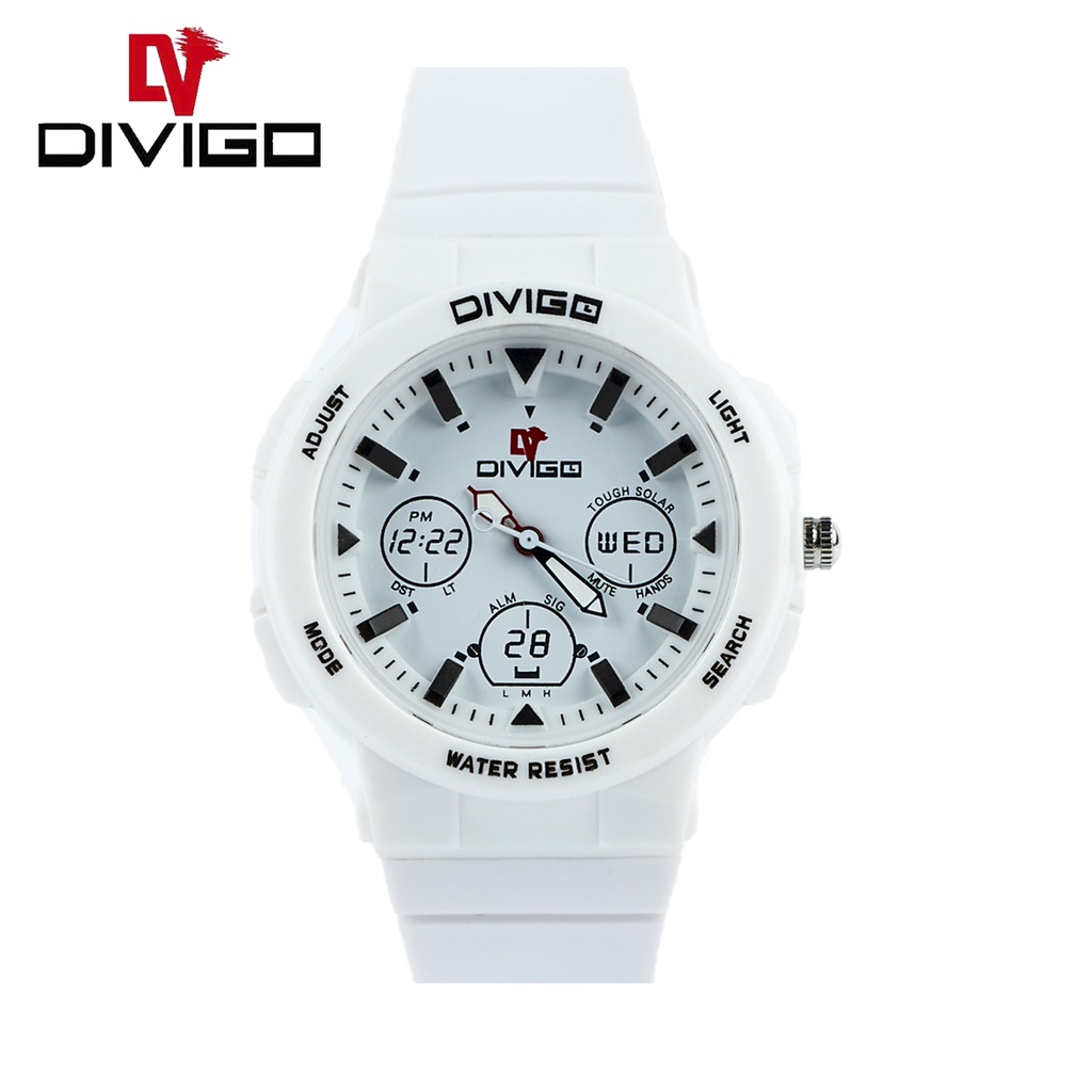 Jam Tangan Wanita Divigo Original D-12 Analog Warna Strap Rubber Water Proof