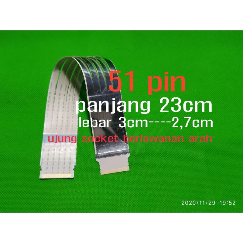 Kabel data flexible fleksibel LVDS 51 jalur pin panjang 23cm AWM 20861 original