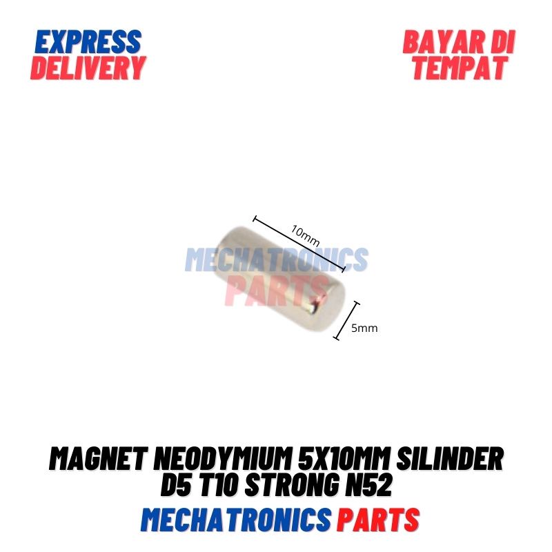 Magnet Neodymium 5x10mm Silinder D5 T10 Strong N52