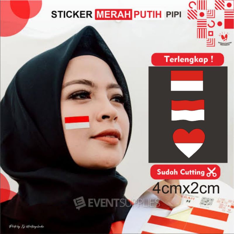 sticker cutting stiker bendera merah putih(isi 2pcs +bonus 1pcs)