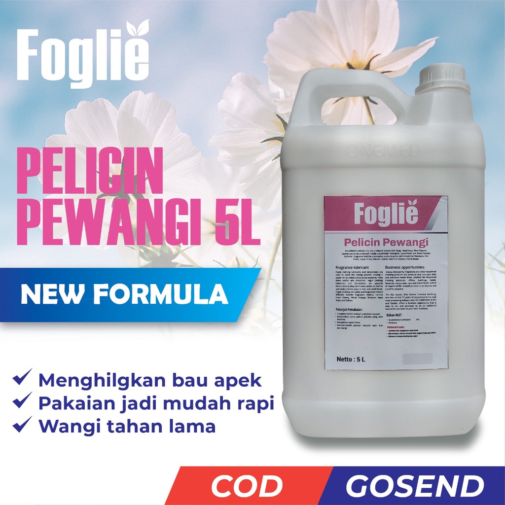 Pelicin Pewangi Pakaian Setrika Laundry Foglie 5 LITER (INSTANT/SAMEDAY)