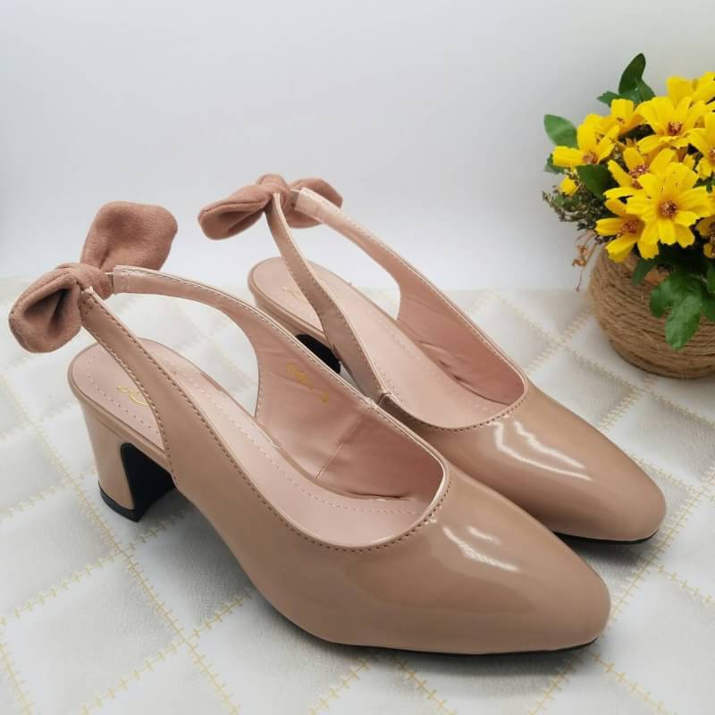 SEPATU WANITA TAPAK TAHU TALI BELAKANG PITA