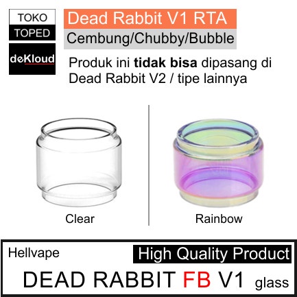 koleksi tabung bahan kaca FatBoy DEAD RABBIT RTA v1 warna glass kaca cembung bubble