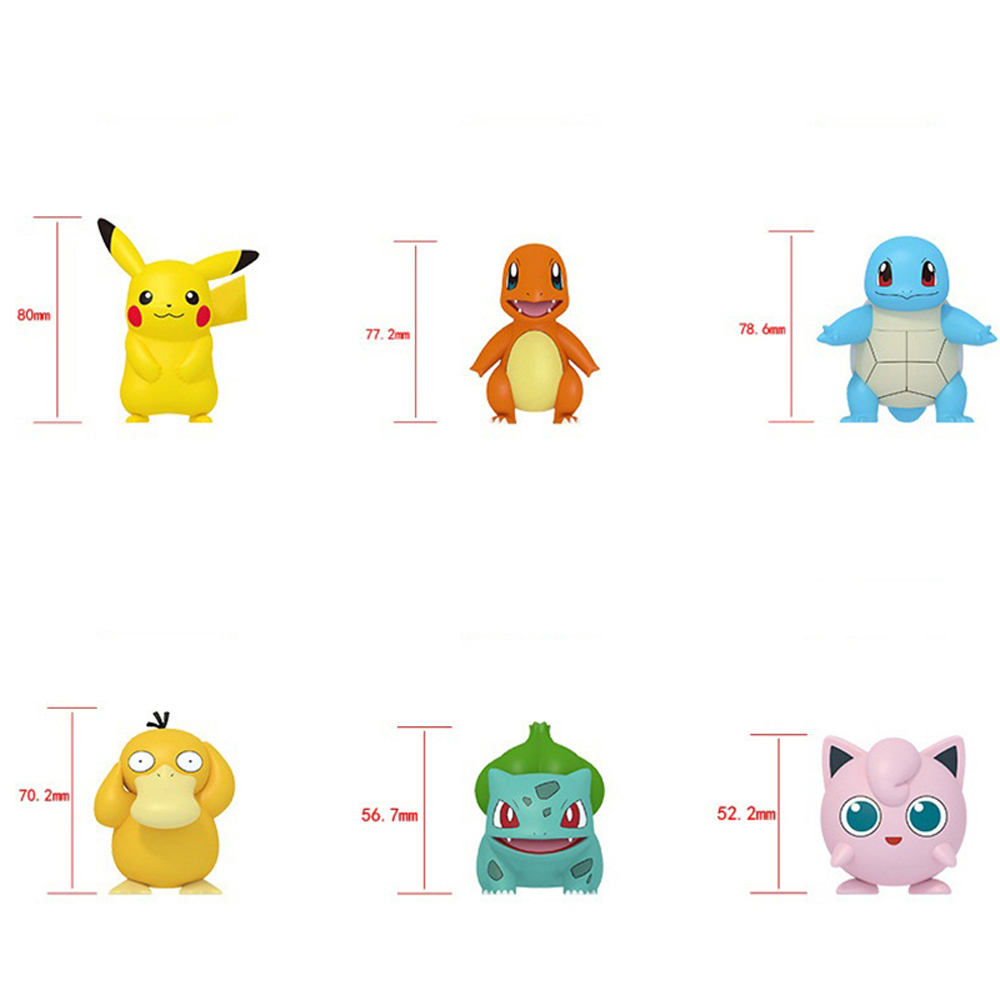 Lanfy Mainan Action Figure Kartun Pikachu Pokemon Charmander Squirtle Purtle Untuk Hadiah Ulang Tahun Anak