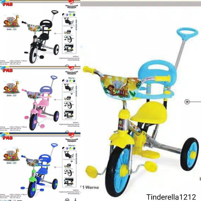 Sepeda Anak Roda 3 PMB 721 Nikel