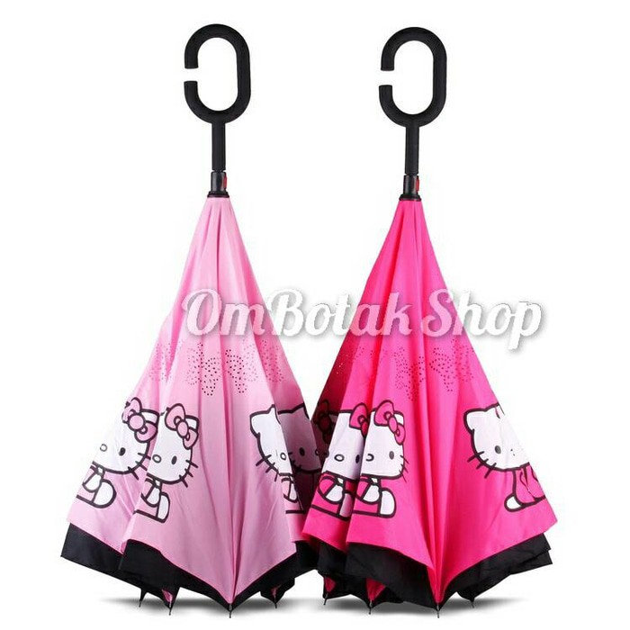 Payung Terbalik Hello Kitty Karakter Sanrio. Reverse Inverted Umbrella