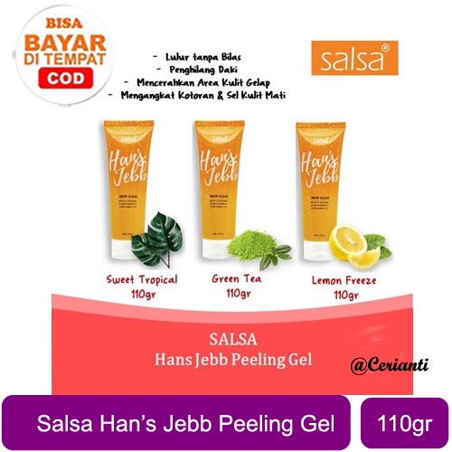 [BPOM] Salsa Hans Jebb Gel Skin Cleanser Perontok Daki | Green Tea Lemon Breeze Sweet Tropical 110Gr