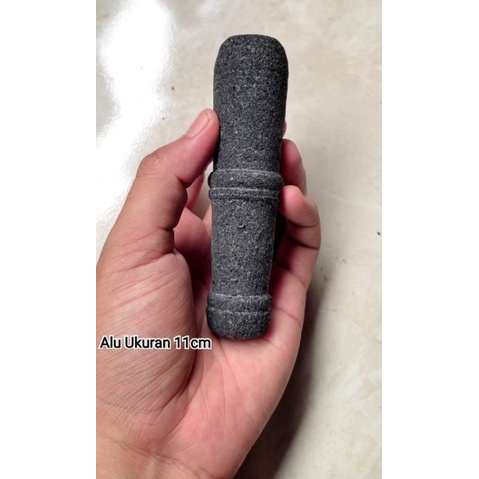 Alu/Penumbuk Batu/Anakan Lumpang Ukuran Mini 11cm Asli Batu