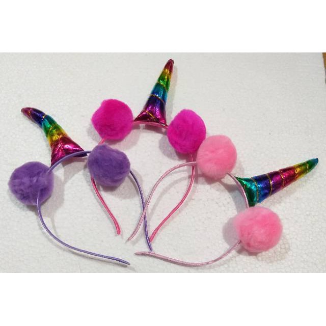 grosir  Bando unicorn pompom 6 pcs twins