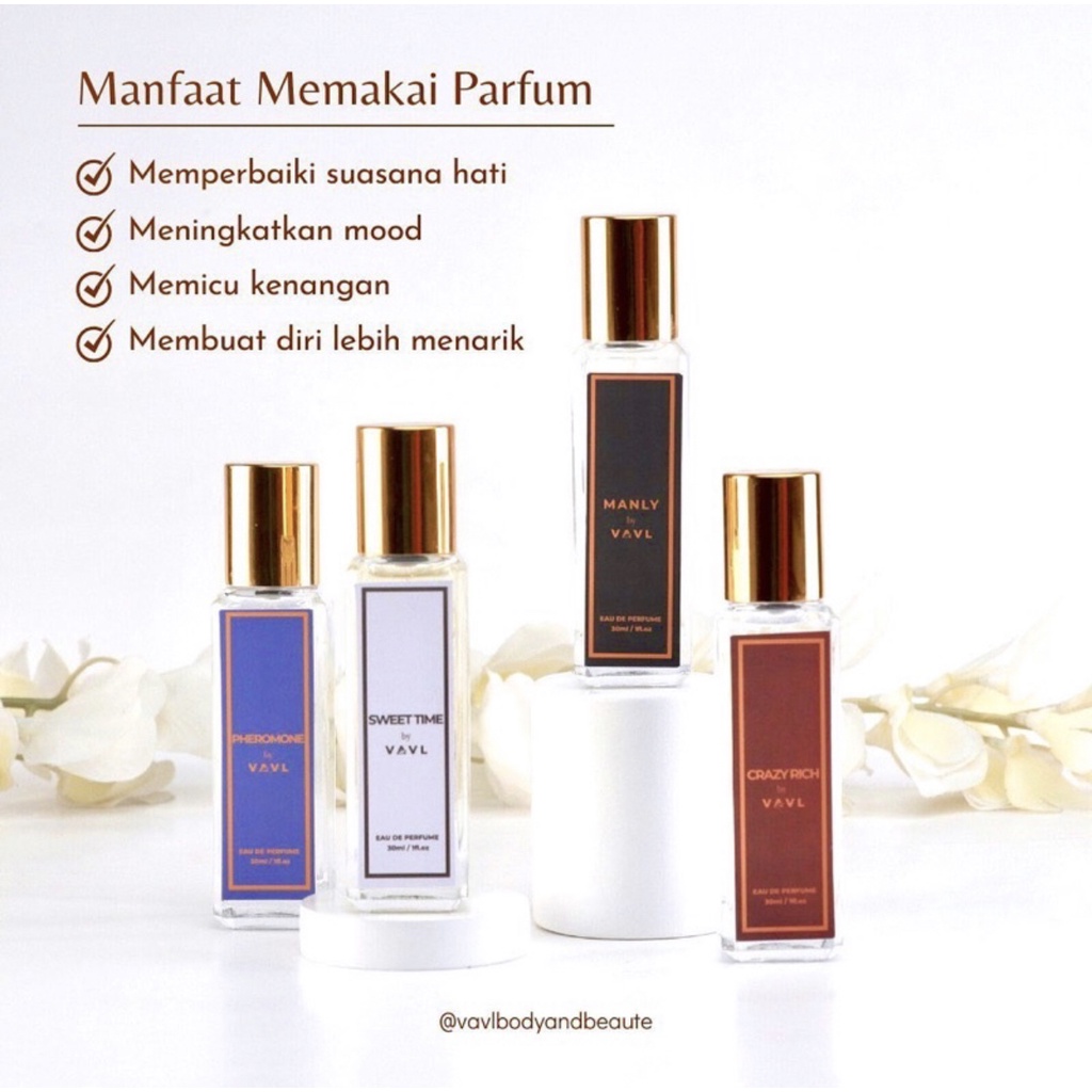 Parfum Perfume Signature VAVLBEAUTE / VAVL Eau De PARFUME 30ml / 8ml Roll On Spray BPOM Parfum Signature, Parfume Inspired parfum EDP Tahan Lama Wangi