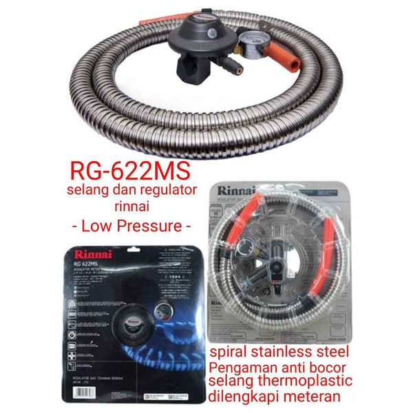 Paket Selang Gas dan Regulator Rinnai RG-622MS Original