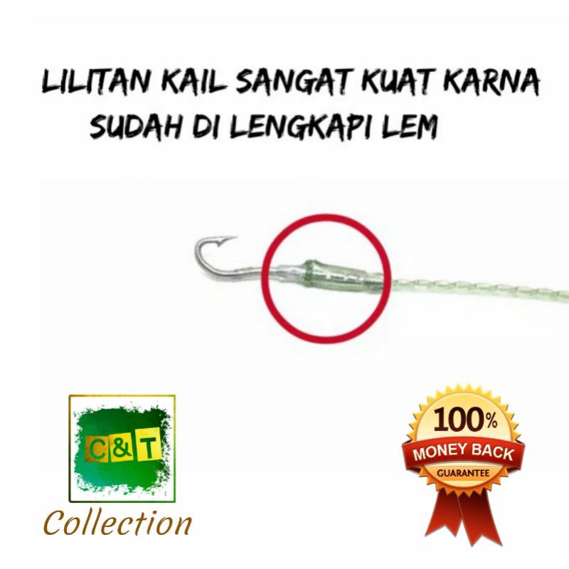 Kail Pancing Urek Belut Pancing Belut Kail Belut India Bahan Baja ( Satu Set)