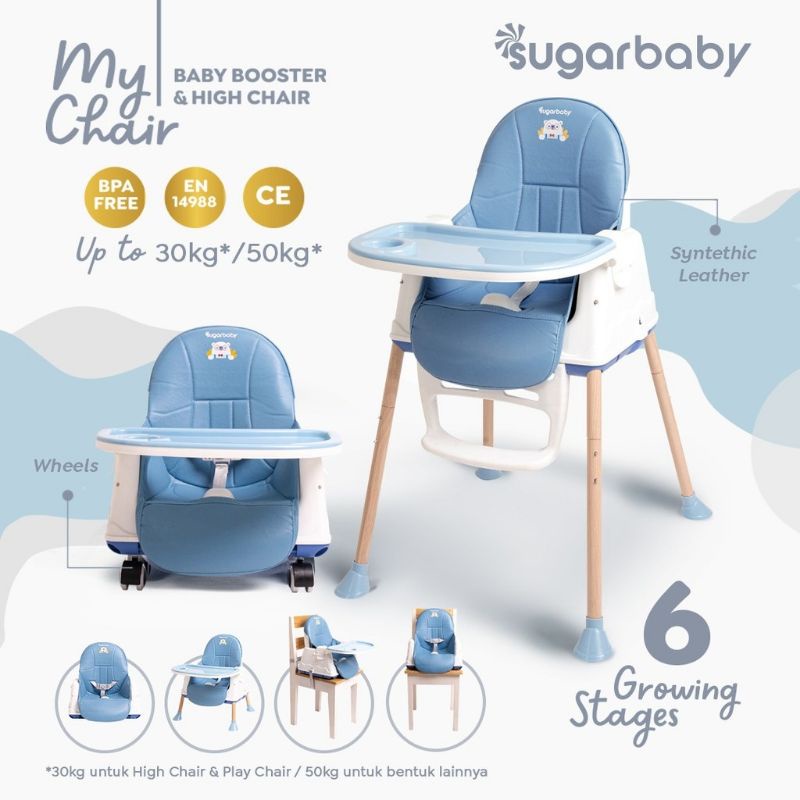 Sugar Baby My Chair (Baby Booster &amp; High Chair) : 6 Growing Stages Sugarbaby