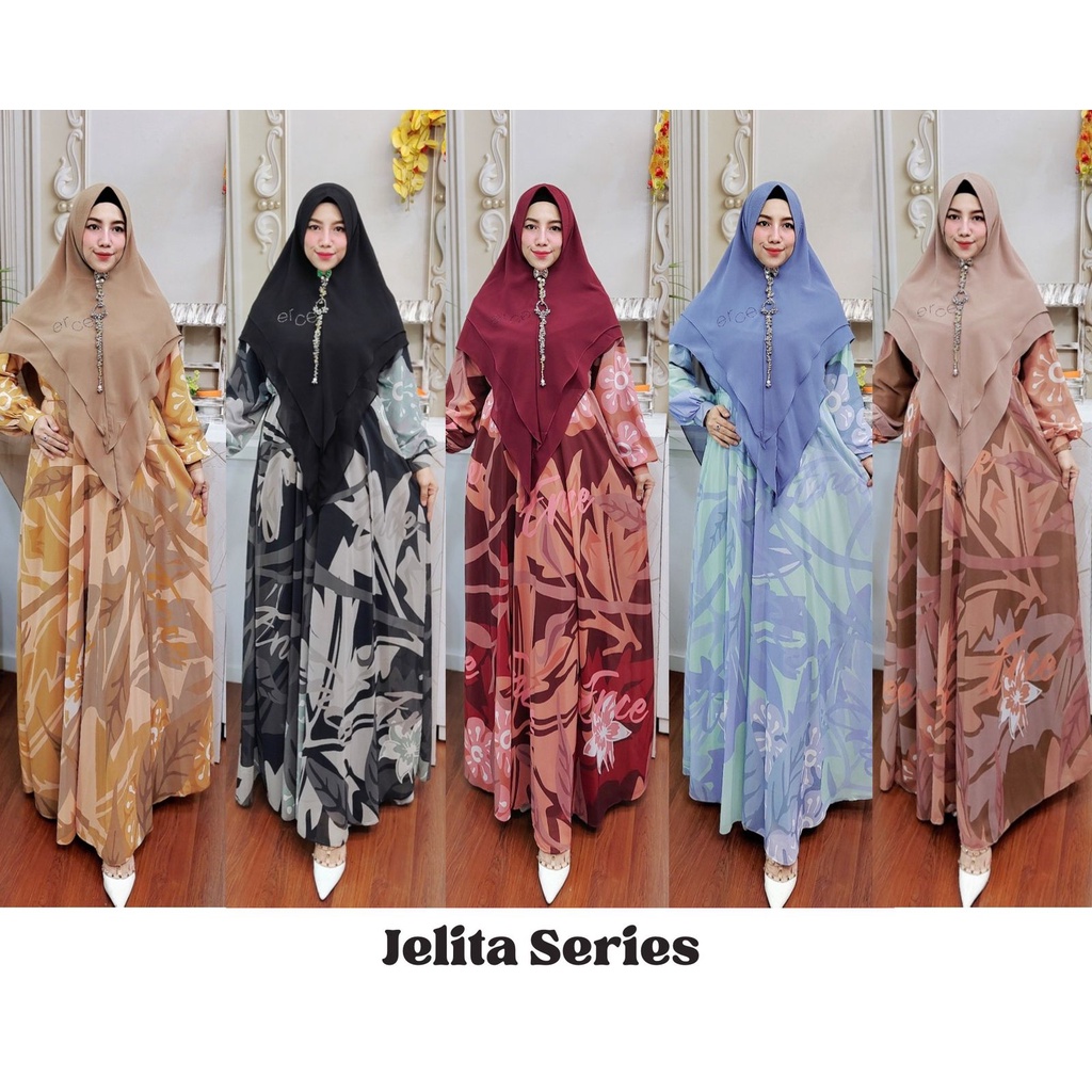 Jelita Series Printing by Erce ORI Hijab Syar'i Gamis Original Terlaris Syari Best seller best selle