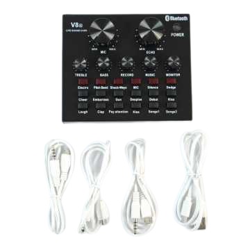(COD) Soundcard Audio - Mixer Audio - Soundcard Live - V8 USB External Soundcard Live Broadcast Micr