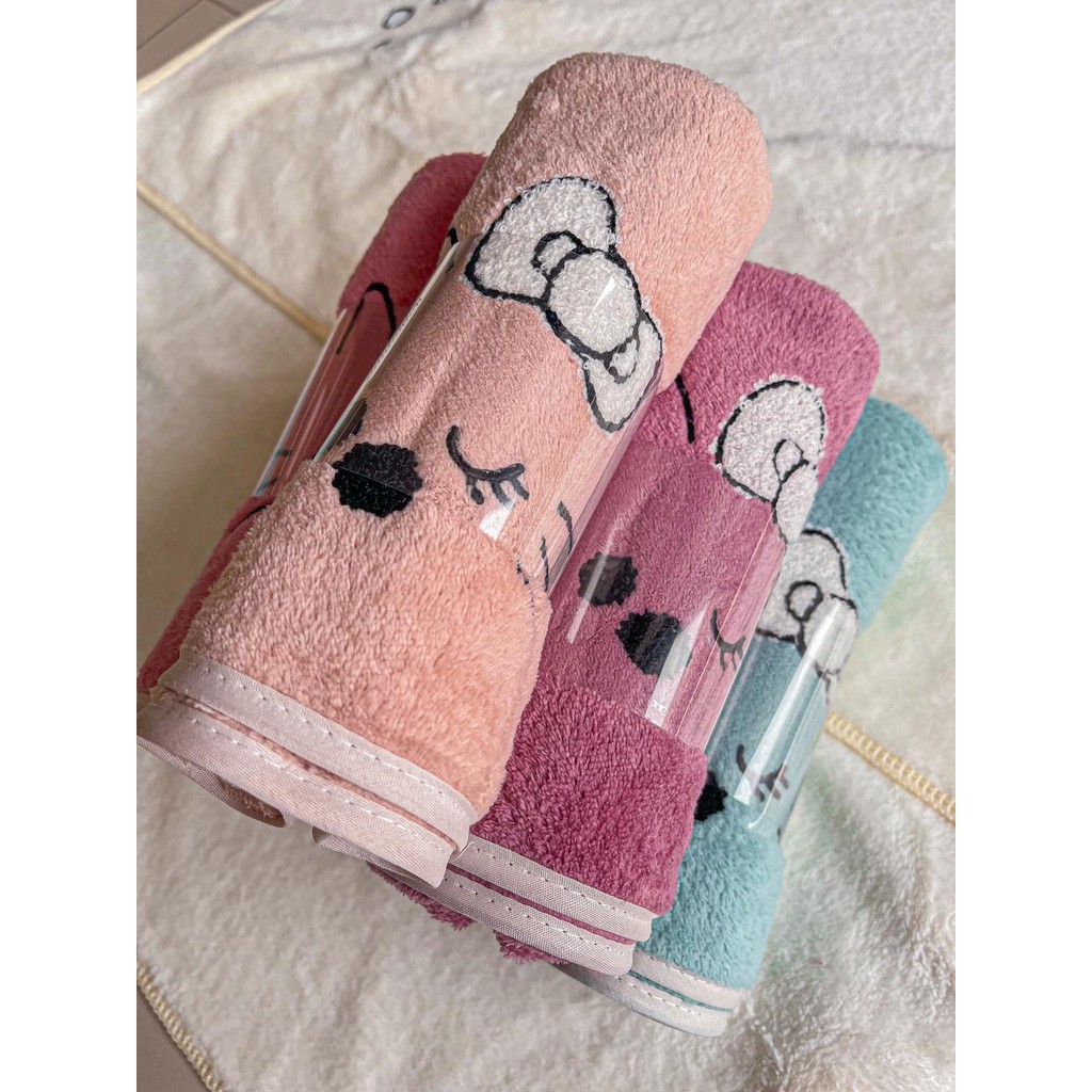 Handuk mandi micro bulu 35x75cm Motif Hello kitty Handuk Mandi Anak Bayi Super Serap Air Handuk Import Murah handuk muka