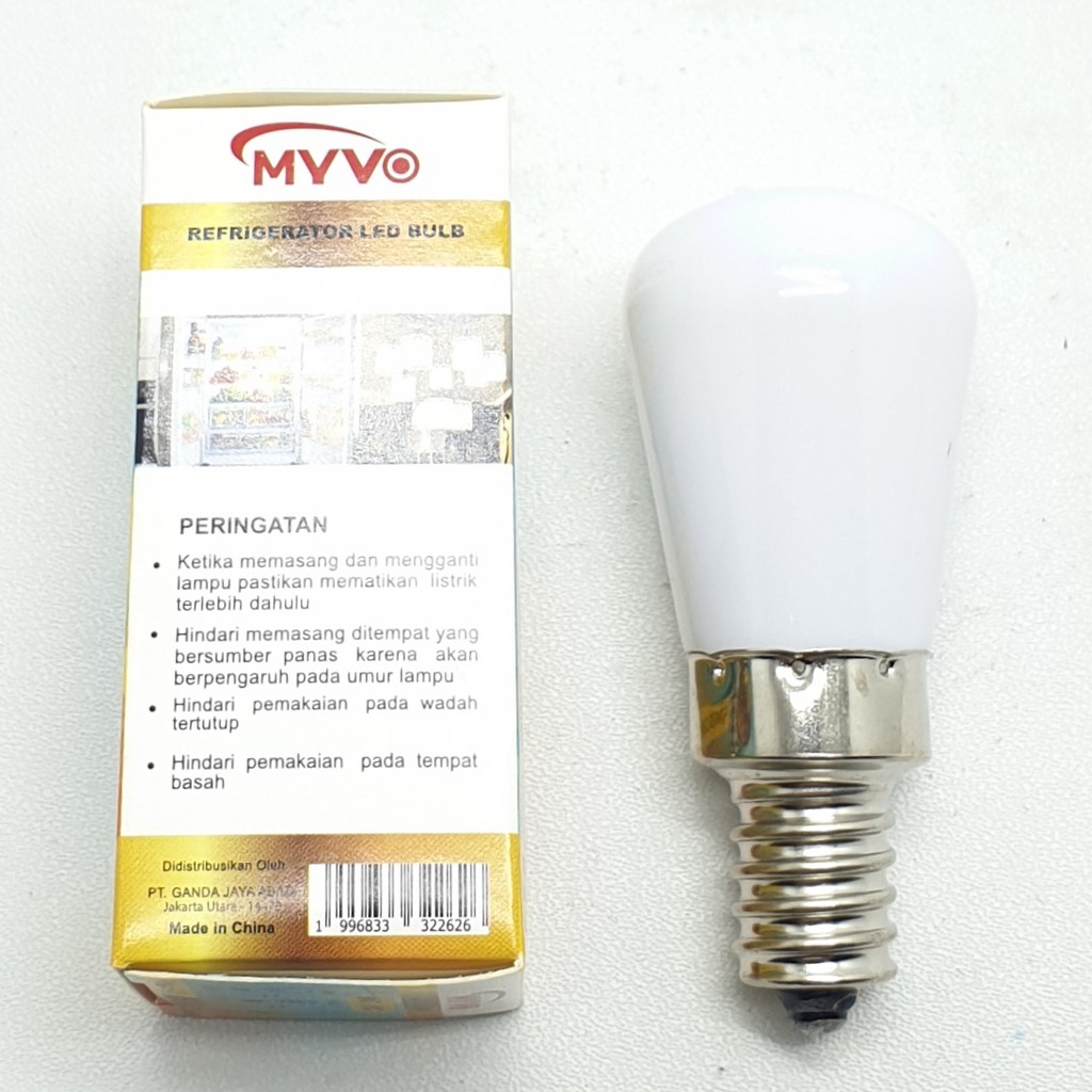 MAC-01 E12 Myvo Lampu Led Bohlam Kulkas E12 3W WW Kuning Dimensi T6cm x D2,5cm