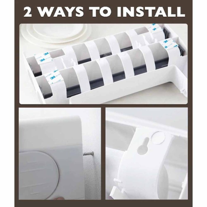 FIT Triple Paper Dispenser Tissue Dapur Cling Wrap Aluminium Foil Storage