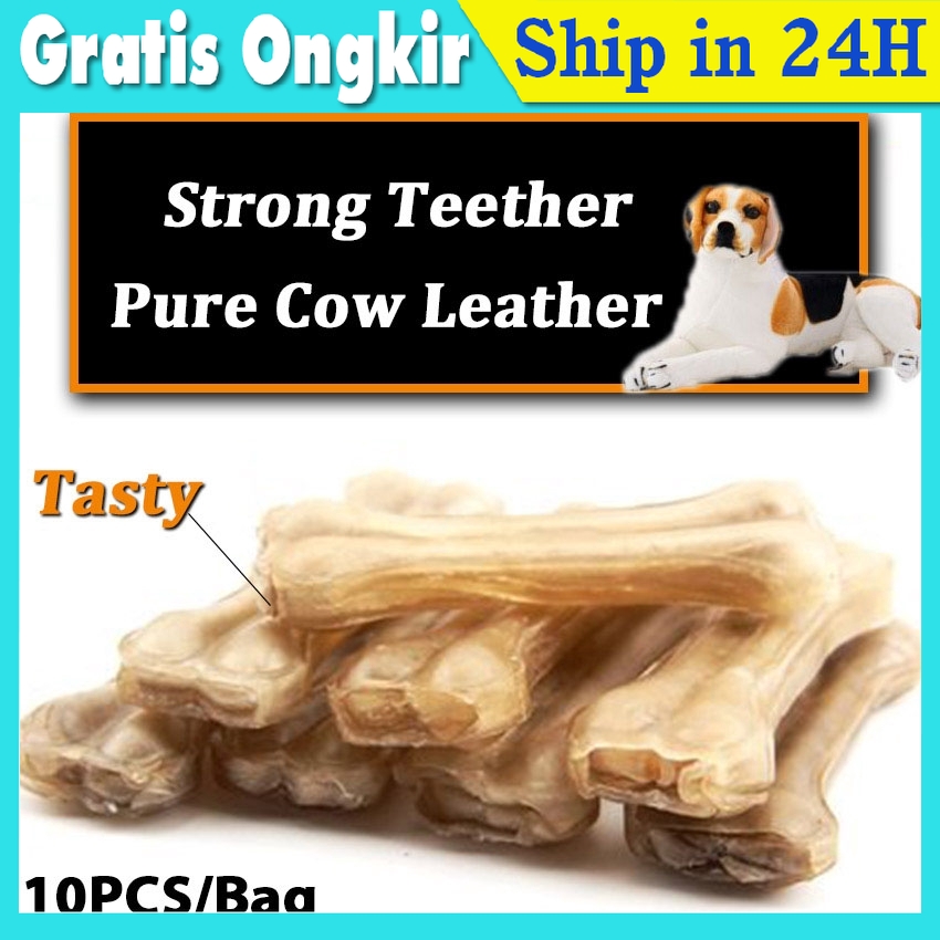 10PCS Tulang Anjing Gigit Natural Press Bone Mainan Makanan Anjing Cemilan Snack Aksesoris Anjing