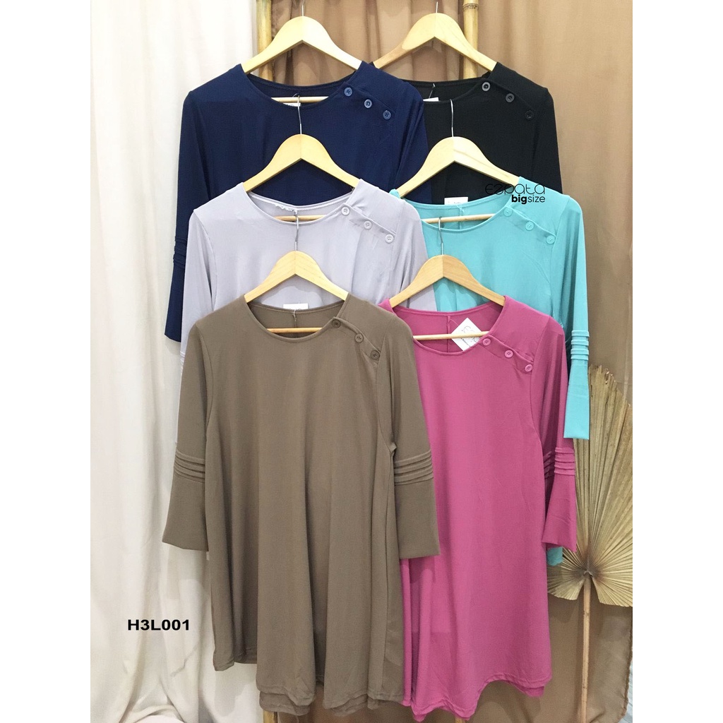 Ezpata Atasan Blouse Wanita Jersey Adem dan Melar Jumbo BigSize XXXL BB 70-100kg LD 110-140cm Polos Casual Korean Style Kekinian Murah