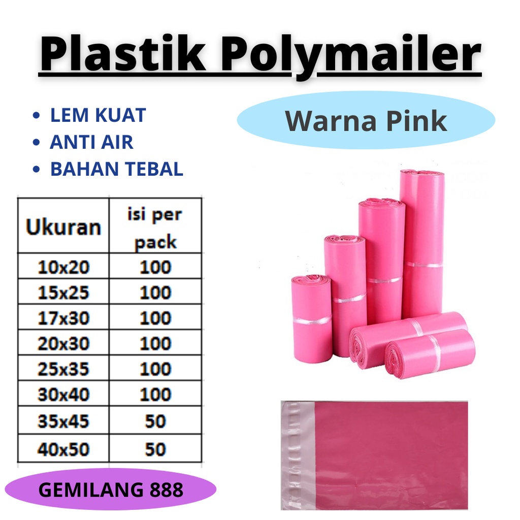 Polymailer uk 15x25 (100pcs) Plastik Packing Lem Silver, Plastik Lem