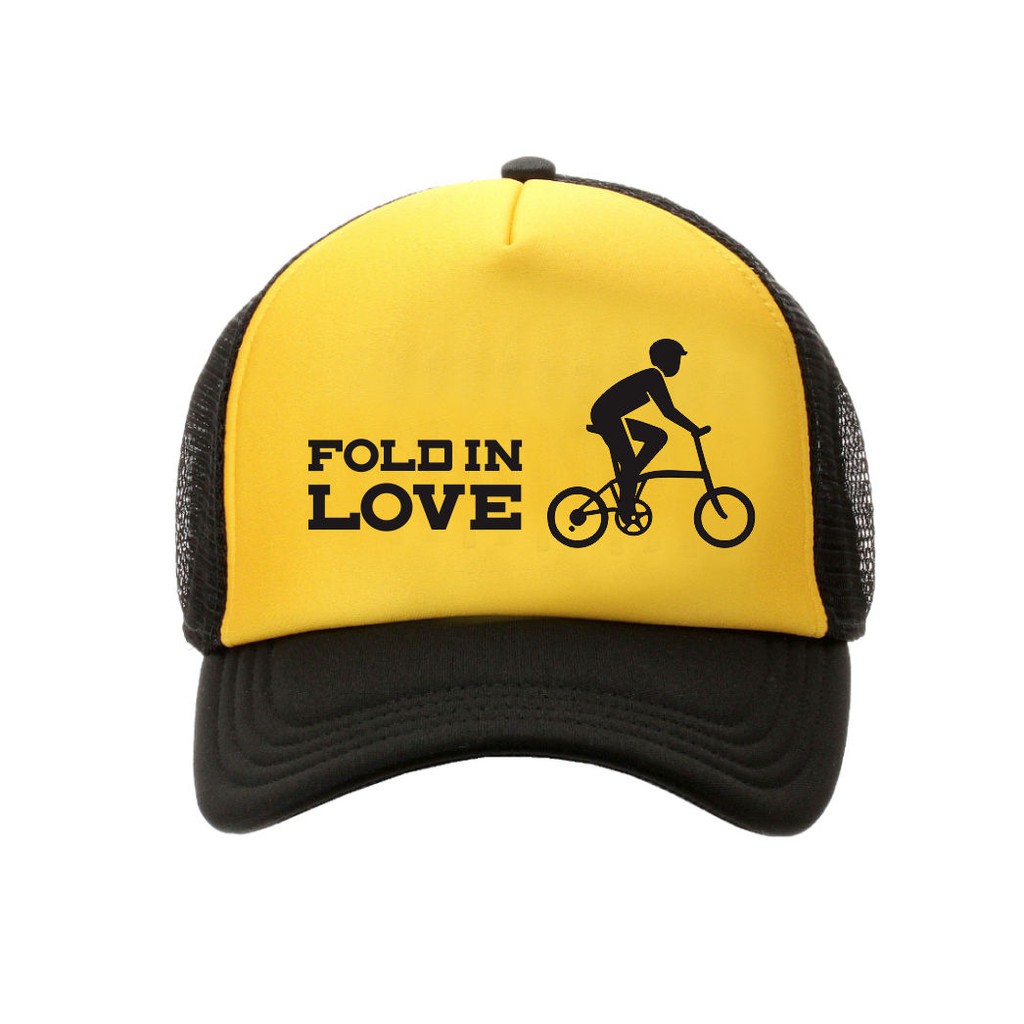 Topi Sepeda Lipat Topi Sepeda Jaring Trucker cycling cap keren nyaman unik beda distro Fold in Love