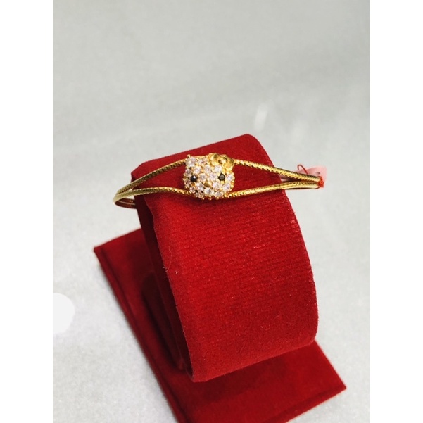 Gelang anak bulat HK emas asli kadar 700