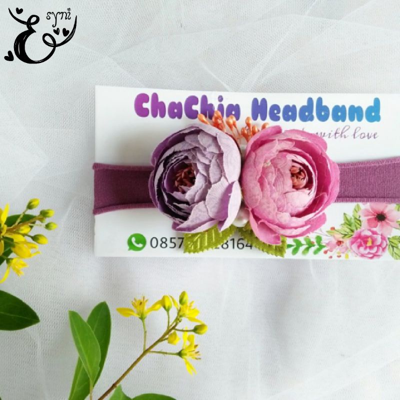 bando anak , bando newborn , mahkota , bando bunga , headband_Newborn"Bunga". Bandana Bunga. Newborn