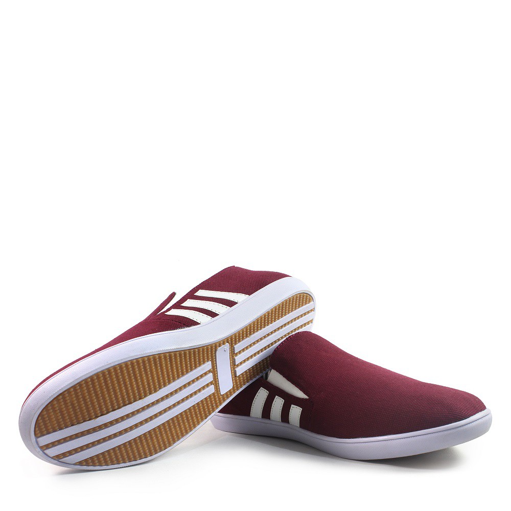 SM88 - BIG SALE! Sepatu Murah Slip On Pria Adidas D3p Maroon Kasual Selop Santai Kerja Sapatu Simple