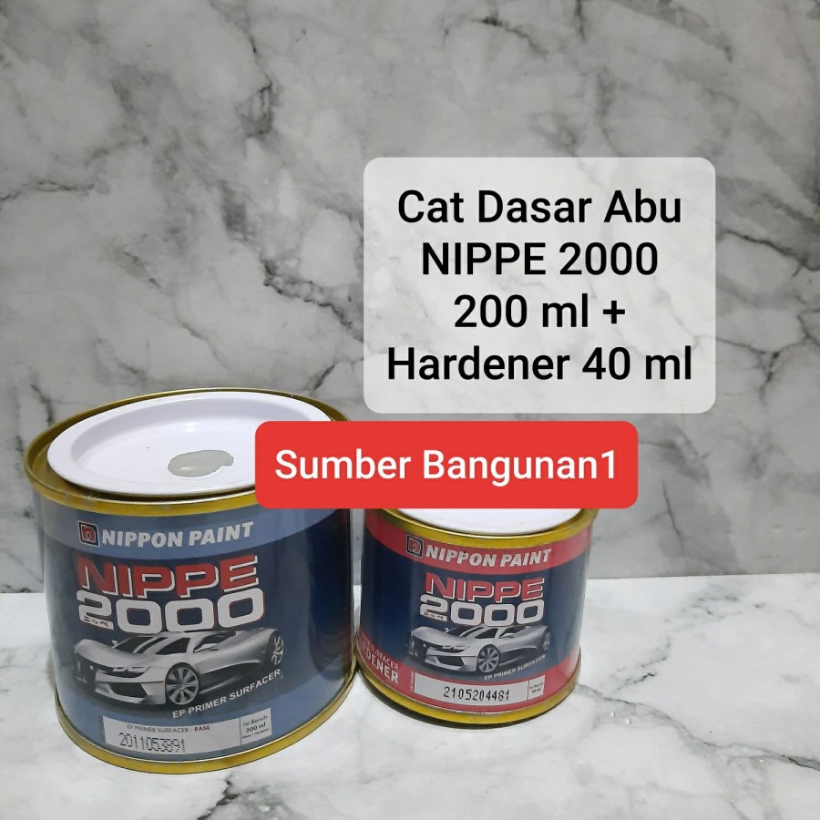 Cat dasar primer besi Epoxy Filler Abu grey 200 ml NIPPE 2000 otomotif motor mobil