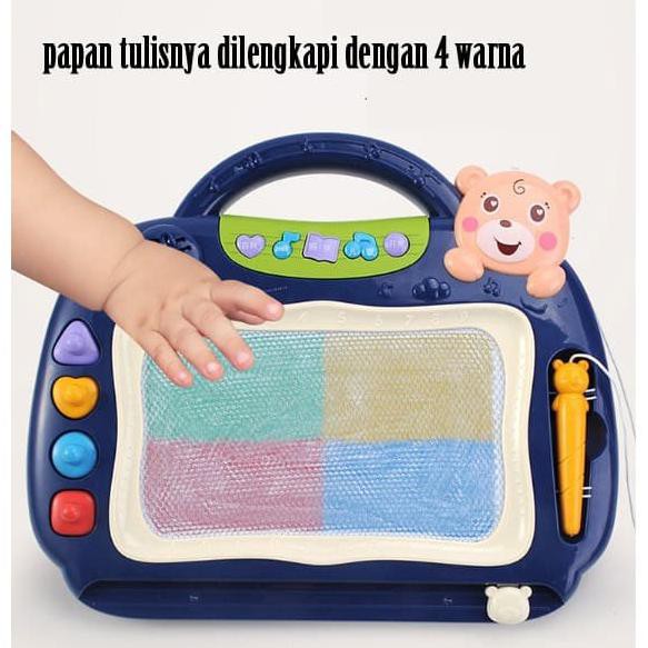 

Mainan Anak Musical Magnetic Drawing Board / Papan Tulis Magnet - Merah Garismerpati77