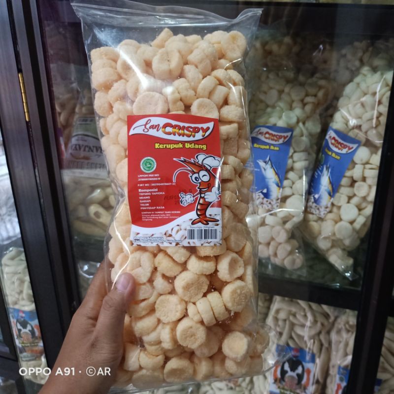 

Kerupuk udang sancrispy koin / ring 200 gram