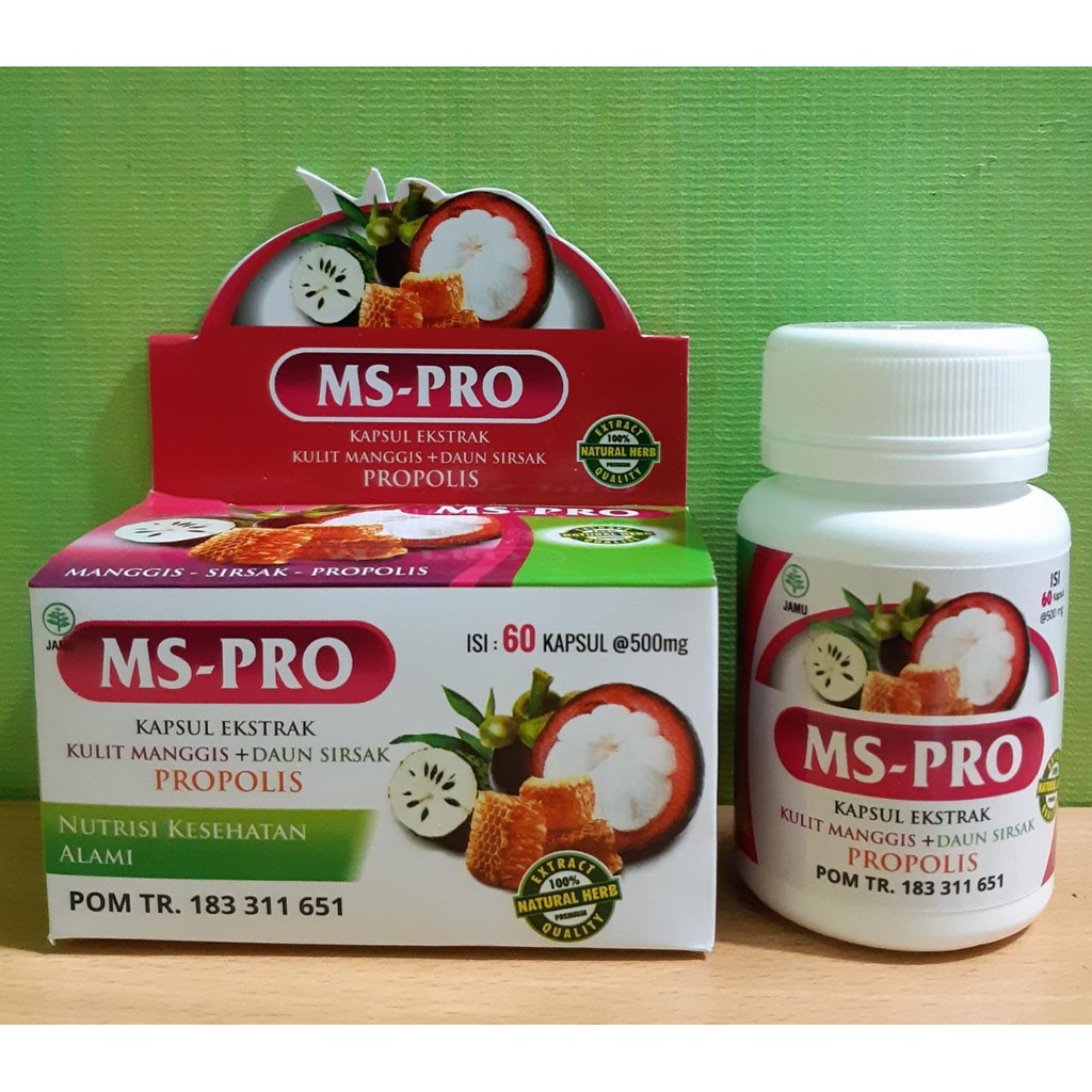 MS PRO EKSTRAK MANGGIS SIRSAK PROPOLIS 60 KAPSUL.