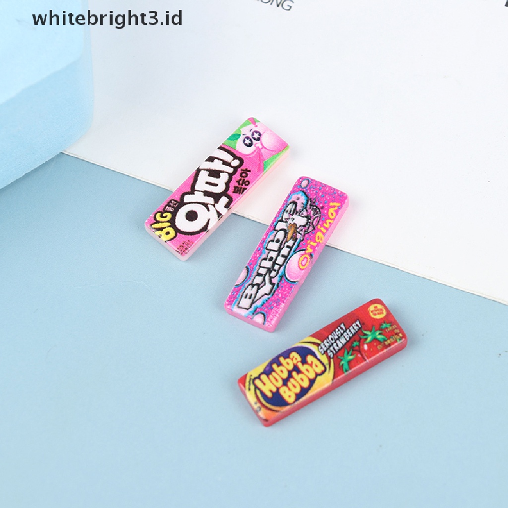 (whitebright3.id) 5pcs / Set Mainan Miniatur Permen / Snack Bahan Resin Untuk Dekorasi Rumah Boneka