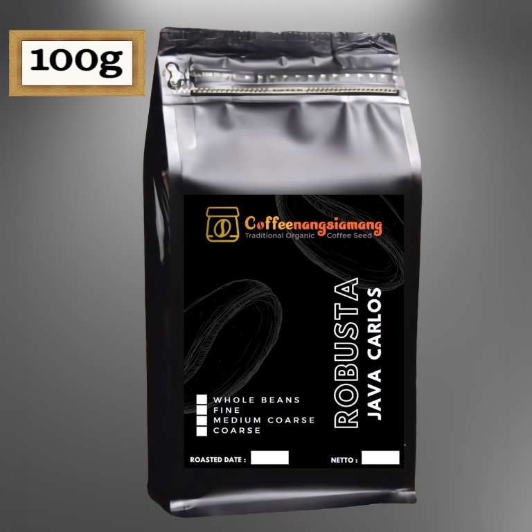 

KOPI FINE ROBUSTA MALANG - JAVA CARLOS 100g PREMIUM - (Biji/Giling)