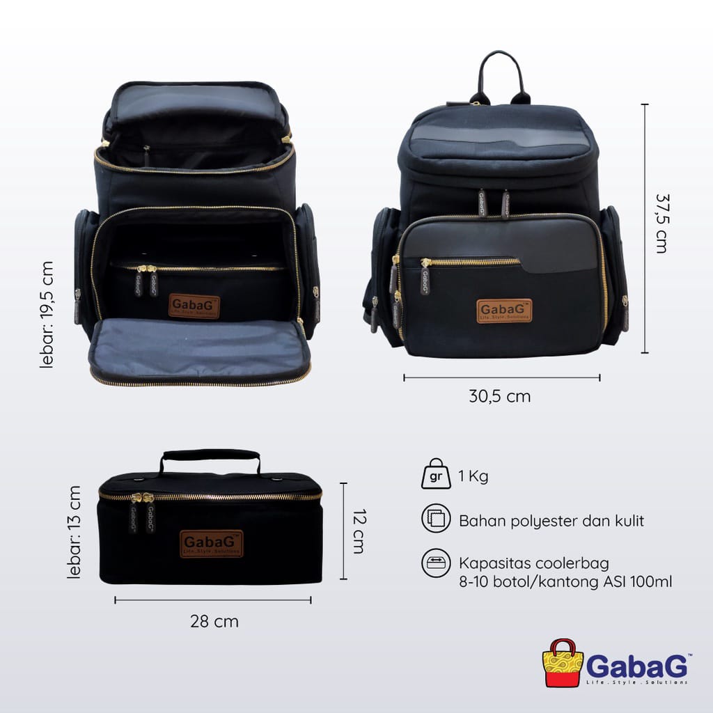 GABAG THERMAL BAG TROY EXECUTIVE - BACKPACK SERIES (FREE 1 ICE GEL)