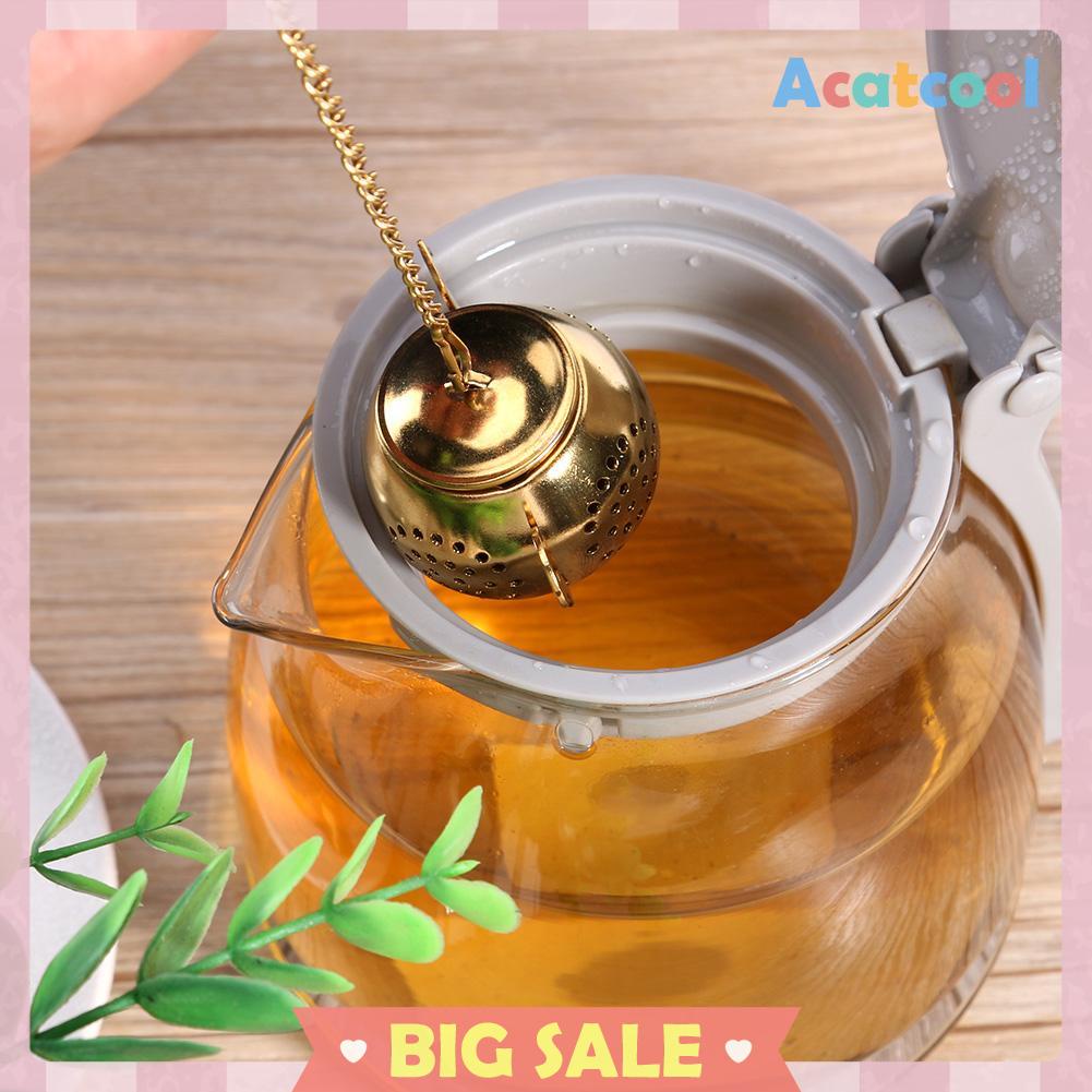 Sendok Infuser Penyaring Teh Dengan Bahan Stainless Steel Dan Warna Emas