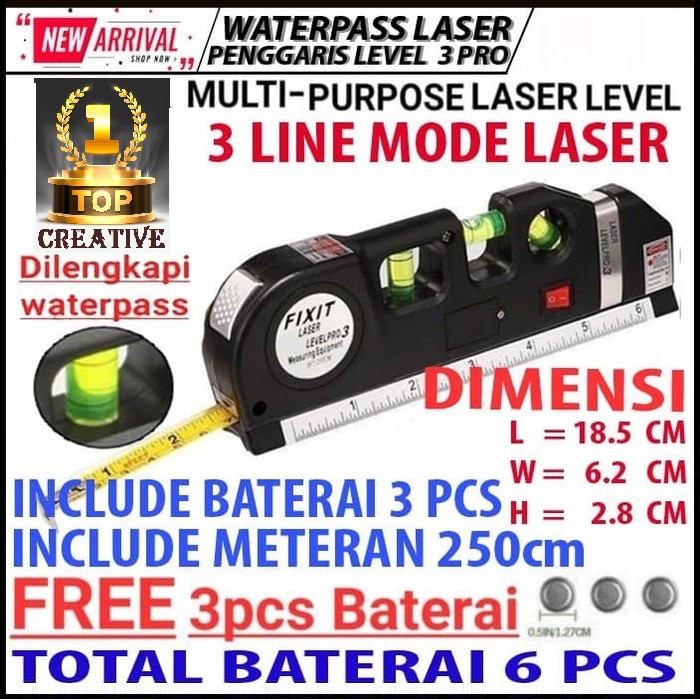 ORIGINAL Fixit Laser Level pro3 Kombinasi Meteran Laser Waterpass LEVELPRO 3