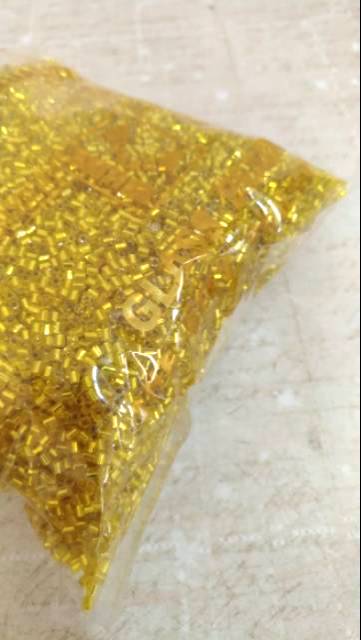 Mote Manik Payet Bambu Pendek / Pasir Semi Jepang KING 10 Gram - Kuning Tua