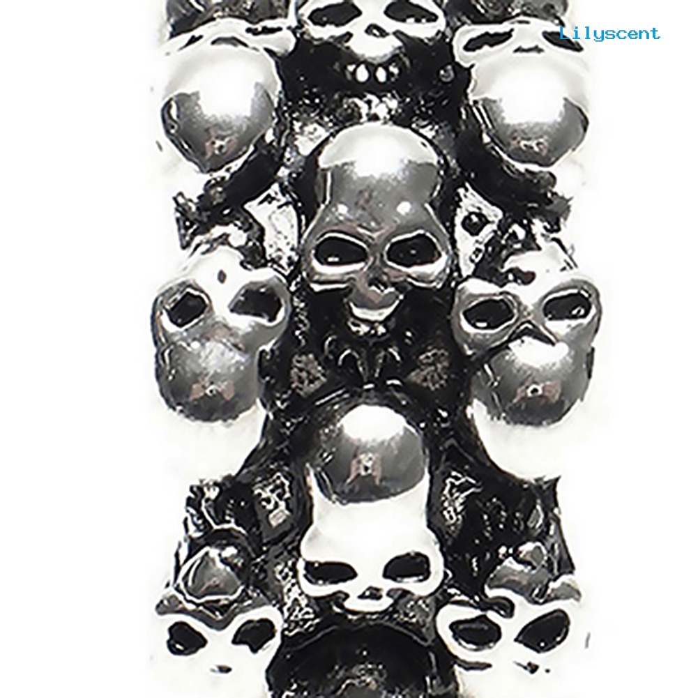 Ls 1Pc Cincin Knuckle Punk Gothic Desain Tengkorak Bahan Stainless Steel Untuk Pria