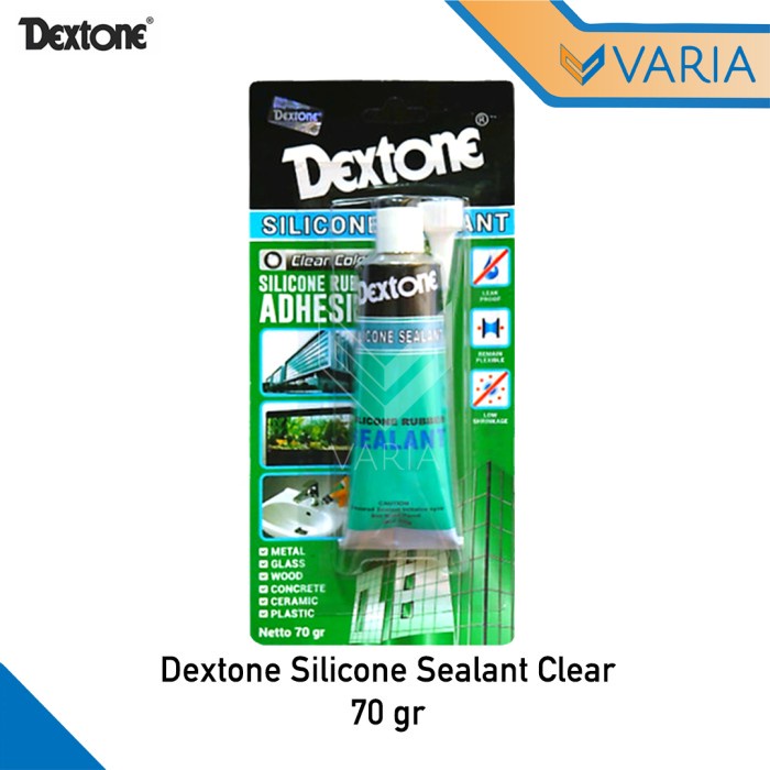 Dextone Silicone Sealant 70 gr Clear Lem Kaca Rubber Adhesive Bening