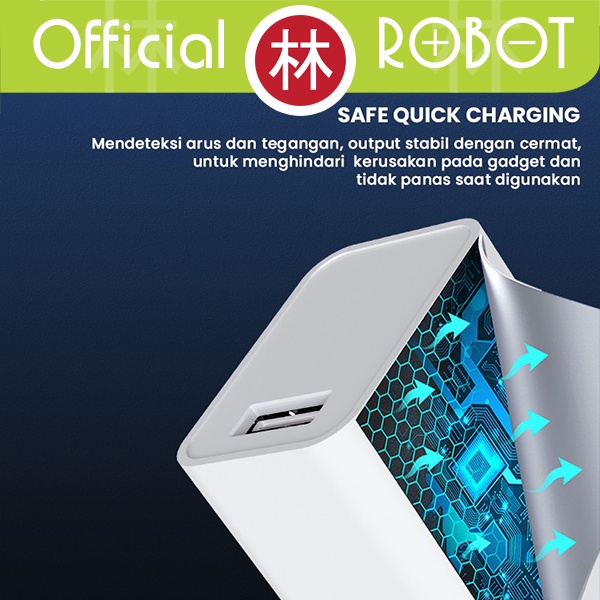 ROBOT RT-F1 Single Port Quick Charger 3A Fast Charging 18W