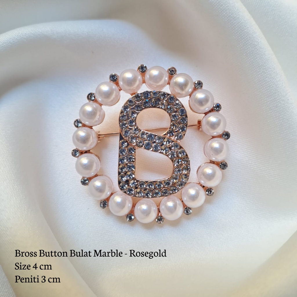 Bros Buttonscraves / Bros Ala Buttonscarves  / Bros Button / Buttonscarves Brooch / Orderinkuy Bros-B Marble Silver