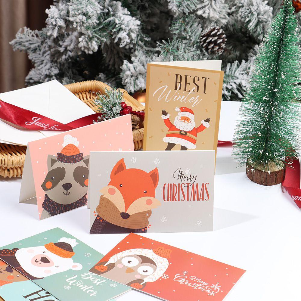 Top 6Pcs Kartu Merry Chritmas Mini New Year With Amplop Postcard