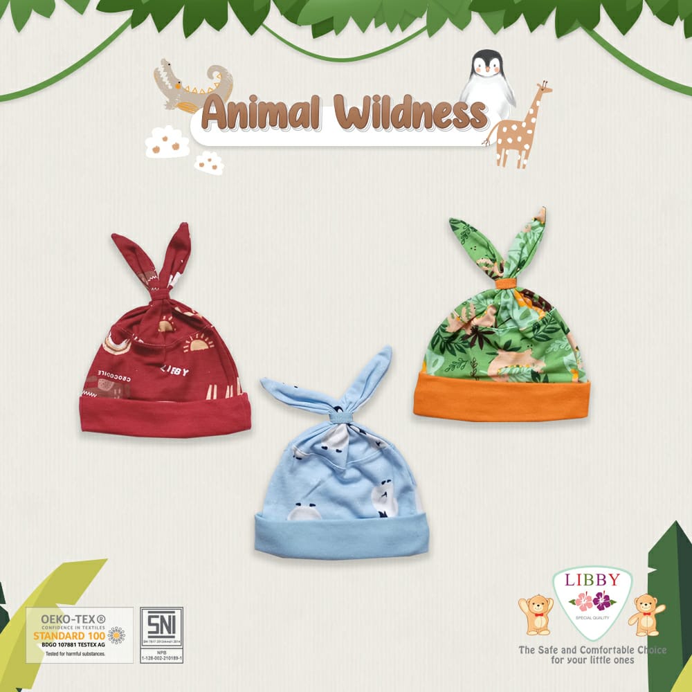 Libby Topi Kelinci 1 pcs - Topi Bayi Island Explorer-3