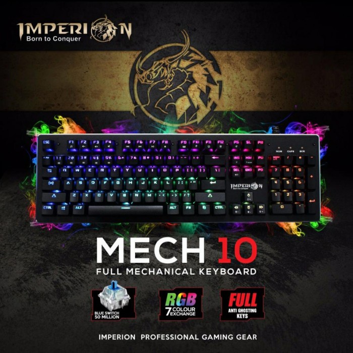 Imperion Keyboard Gaming Mechanical Mech10 RGB Full Size