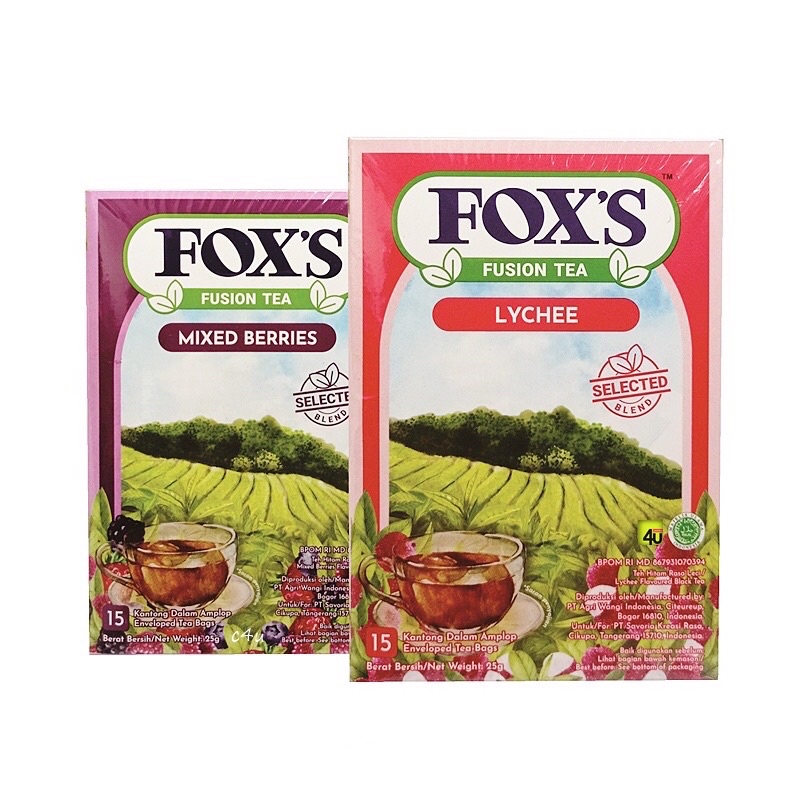 FOXS Fusion Tea / Teh FOX’S - Teh Celup Rasa Buah - Isi 15 Amplop Termurah